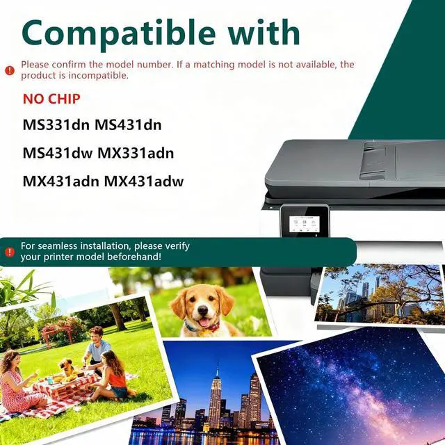 Alt view image 2 of 7 - 55B1000 55B1H00 55B1X00 High Yield Toner Cartridge Compatible for Lexmark Compatible Replacement for Lexmark MS331dn MS431dn MS431dw MX331adn MX431adn MX431adw Printers
