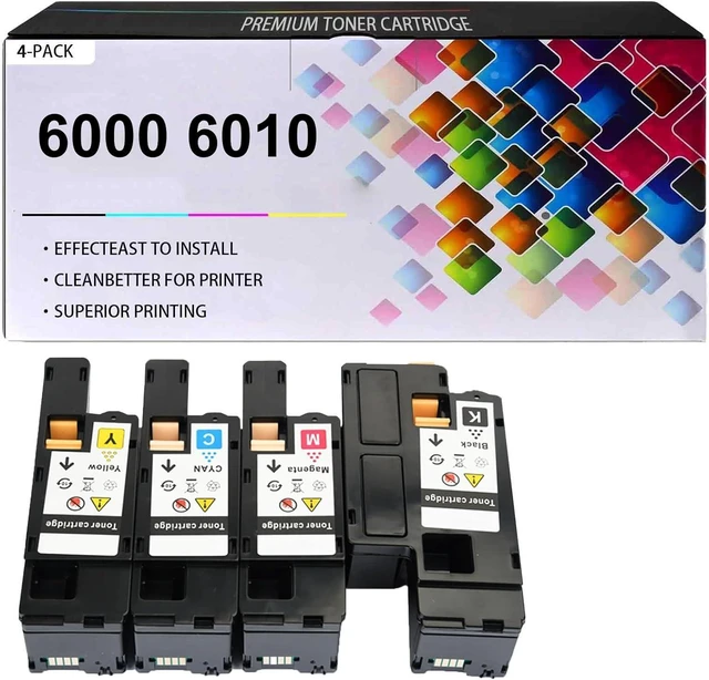 Main image of 6000 6010 Toner Cartridges Replacement for Xerox 106R01630 106R01627 106R01628 106R01629, Work for Xerox Phaser 6000 6010 WorkCentre 6015 Printers, 1 Set