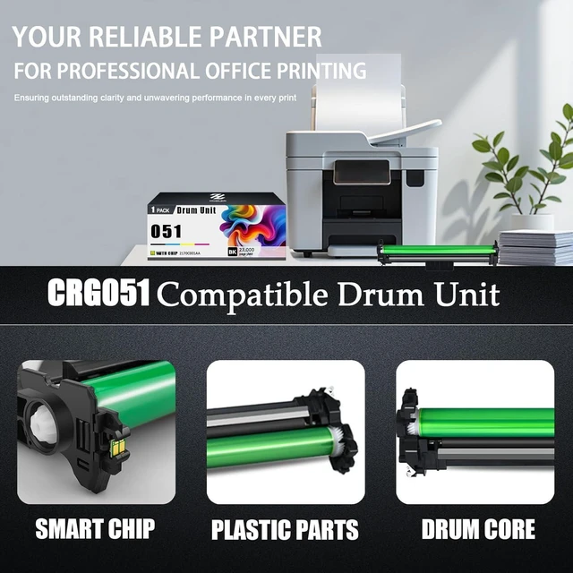 Alt view image 4 of 7 - CRG051 Drum Units Compatible for Canon 051 2170C001AA Drum Unit Work for Canon ImageClass MF263dn MF264dw MF266dw MF267dw MF269dw LBP162dw LBP161dn