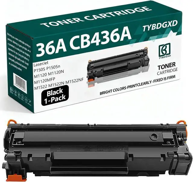 Main image of 36A CB436A High Yield Black 2,000 Pages Toner Cartridge Compatible for HP Compatible Replacement for HP LaserJet P1505 P1505n M1120 M1120N M1120MFP M1522 M1522N M1522NF Printers,1-Pack