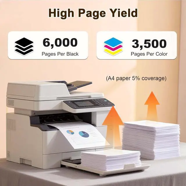 Alt view image 3 of 7 - CLT-505L CLT-K505L CLT-C505L CLT-M505L CLT-Y505L Toner Cartridge High-Yield Compatible for Samsung SL-C2620DW C2670FW Printers 4 Pack - GS