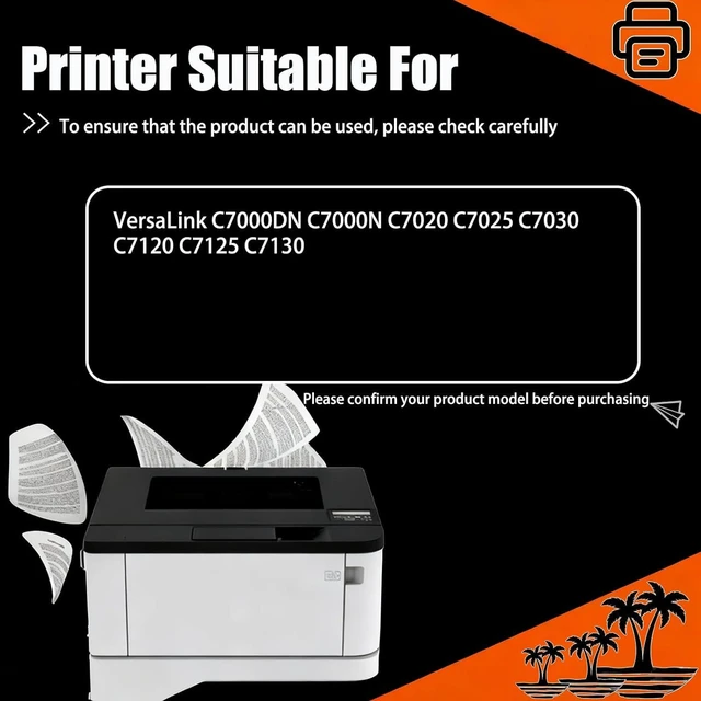 Alt view image 2 of 7 - 607K07290 607K07280 607K07260 607K07270 Developer Unit Compatible for Xerox VersaLink C7000DN C7000N C7020 C7025 C7030 C7120 C7125 Printers (2 Pack Black)
