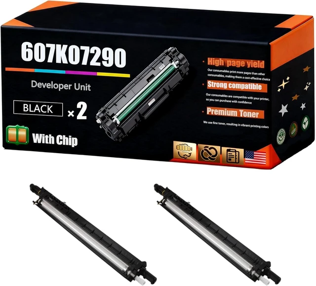 Main image of 607K07290 607K07280 607K07260 607K07270 Developer Unit Compatible for Xerox VersaLink C7000DN C7000N C7020 C7025 C7030 C7120 C7125 Printers (2 Pack Black)