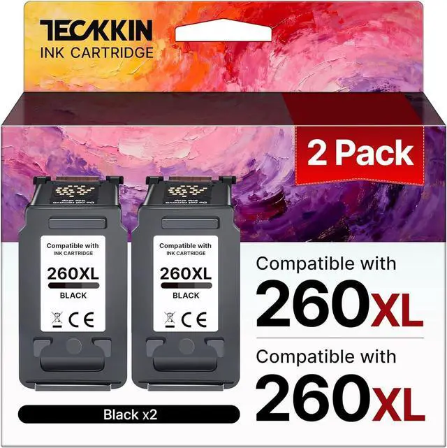 Main image of 260XL 260 Black Remanufactured Ink Cartridge Compatible Replacement for Pixma TS5320 TS6420a TS6420 TR7020a TR7020 All in One Printers (2 Black)