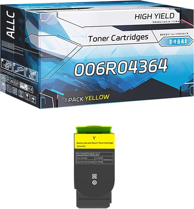 Main image of ALLC Compatible for Xerox 006R04364 Toner Cartridges Work for Xerox C310 C315 Printers, with Chip, High Yield 9000 Pages, Clear Printing (1 Pack Yellow)