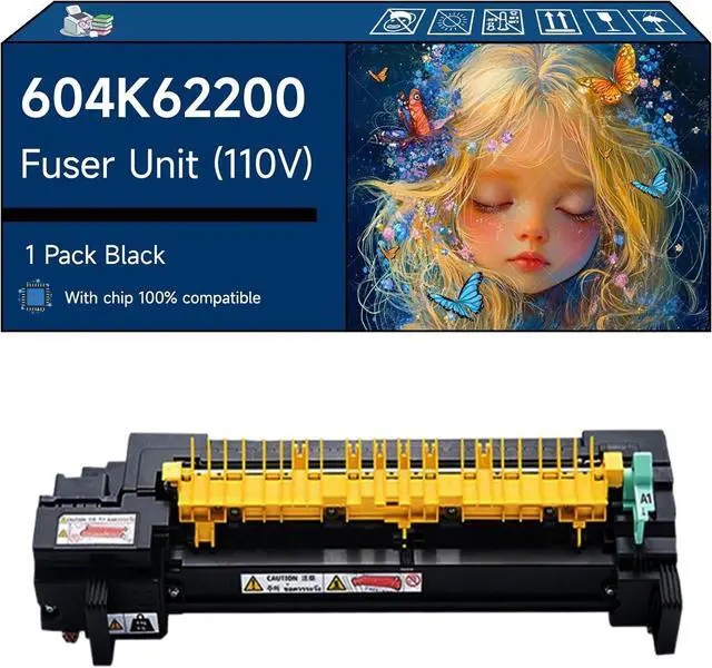 Main image of Compatible with Xerox 604K62200 Fuser Unit (110V) Work for Xerox WorkCentre 7525 7530 7535 7830 7835 Printers, High Yield 250000 Pages, with Chip, High-Definition Printing (1 Pack Black)