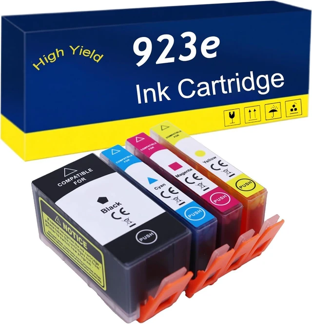 Main image of Compatible for HP 923e 925e Black Cyan Magenta Yellow Ink Cartridges Works with OfficeJet Pro 8120 8134 8125 8130 8132 8122 Printers 4-Pack
