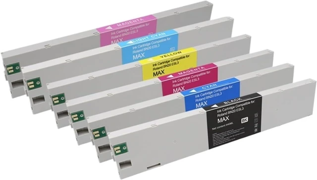 Alt view image 2 of 7 - 440ML ECO-SOL MAX MAX2 MAX3 Eco-Solvent Ink Cartridge, Compatible for Roland, BN-20 SP300 VS-300i RS540 XR-540 SP540V 20A(MAX2 ESL4 4color)