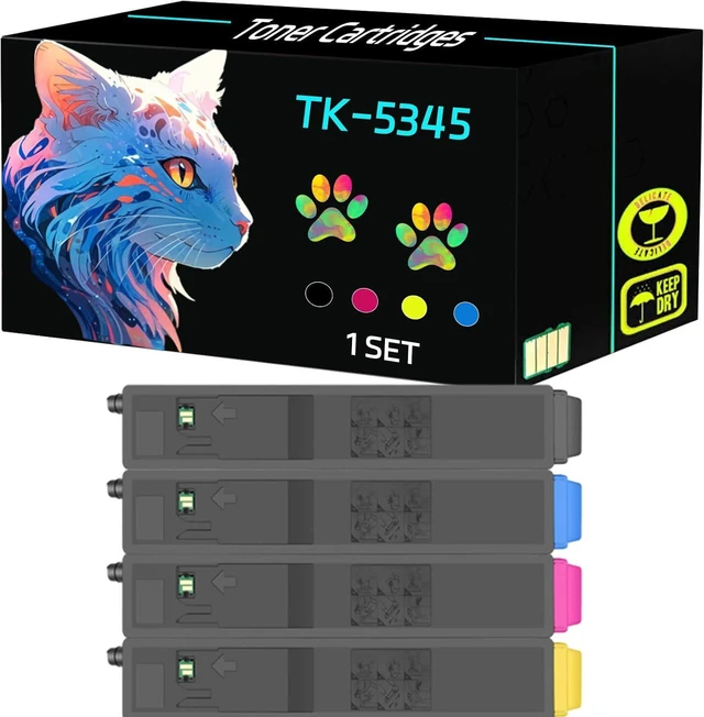Main image of High Yield TK-5345 Toner Cartridges Compatible for Kyocera TASKalfa 352ci Printers, Print Clearly (4-Pack BK/C/M/Y)