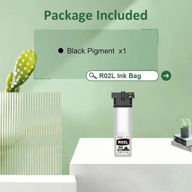 Alt view image 2 of 7 - Remanufactured R02L Ink Cartridges 1 Pack Black Replacement for Workforce Pro ET-8700 Printers