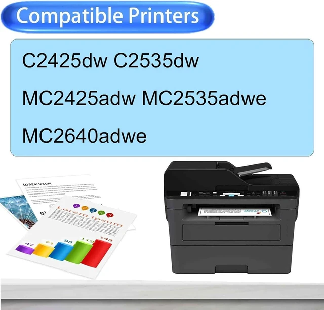 Alt view image 2 of 7 - C241XK0 C241XC0 C241XM0 C241XY0 Toner Cartridges Compatible for Lexmark C2425 C2535 MC2425 MC2535 MC2640 Printers, 1 Set