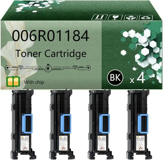 Main image of 006R01184 Toner Cartridge Compatible for Xerox WorkCentre Pro 133 123 128 Printers, Bright Colors, High Yield 40000 Pages, with Chips (4 Pack Black)