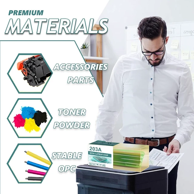 Alt view image 4 of 7 - 203A Toner Cartridge High Yield Replaces Compatible for HP 203A CF540A Black Replacement Cartridges Compatible for HP LaserJet Pro M254dw M254nw M280nw M281fdw M281fdn Printers,1 Pack