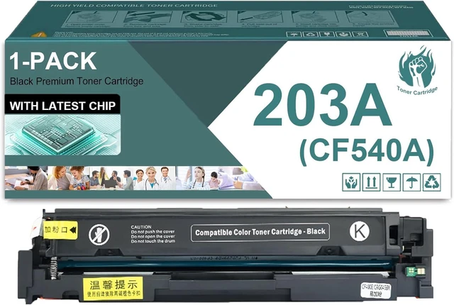 Main image of 203A Toner Cartridge High Yield Replaces Compatible for HP 203A CF540A Black Replacement Cartridges Compatible for HP LaserJet Pro M254dw M254nw M280nw M281fdw M281fdn Printers,1 Pack