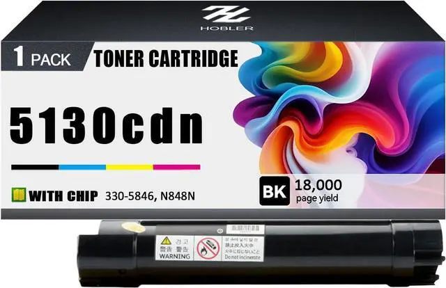 Main image of 5130cdn Toner Cartridges Compatible for Dell 5130 N848N 330-5846 Black Toner Cartridge Work for Dell 5130cdn Printer