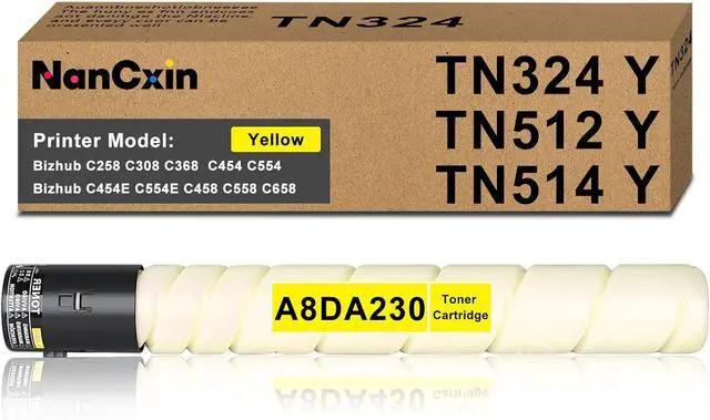 Main image of TN324 Toner Cartridge Replacement for Konica Minolta TN324 TN512 A8DA230 High Yield, Bizhub C258, C308, C368, C454, C454e, C554, C554e (1-Pack Yellow)
