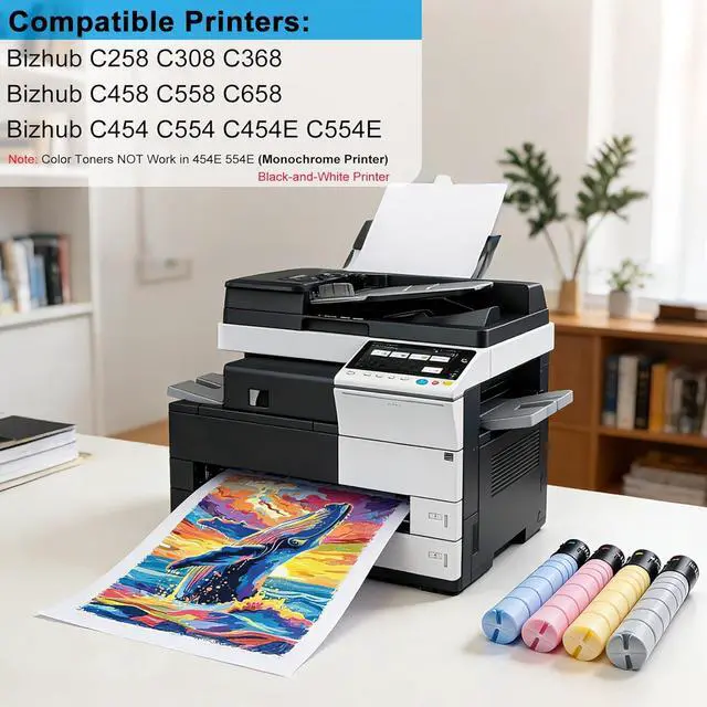 Alt view image 3 of 7 - TN324 Toner Cartridge Replacement for Konica Minolta TN324 TN512 A8DA230 High Yield, Bizhub C258, C308, C368, C454, C454e, C554, C554e (1-Pack Yellow)