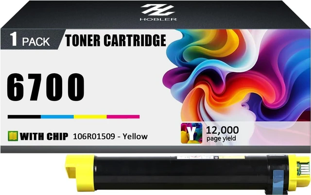Main image of 6700 Toner Cartridge Compatible for Xerox 6700 106R01509 Yellow Toner Cartridges Work for Xerox Phaser 6700 6700N 6700DN 6700DT Printers