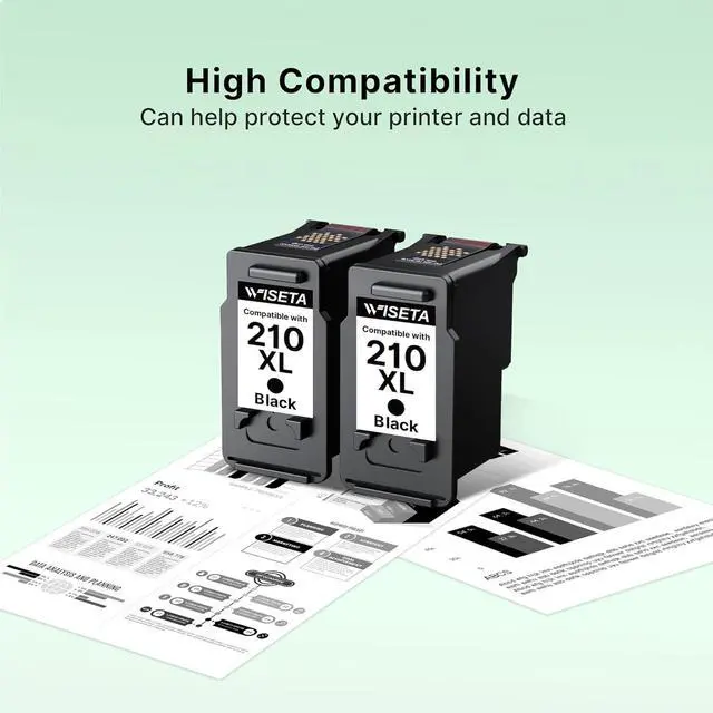 Alt view image 4 of 7 - 210XL Black Ink 2 Pack for Canon 210XL 210 XL PG210 Compatible with Canon Printer Ink 210 XL for Canon PIXMA MP495 MP240 MP280 MP480 MP490 MP499 MP250 MX410 IP2702