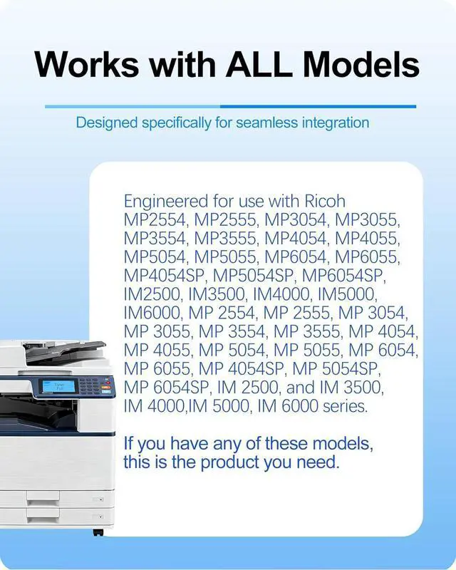 Alt view image 4 of 7 - MasaiMara MP 6054 MP 5054 MP 4054 842126 841999 Black Toner Cartridge for Ricoh MP6054, MP5054, MP4054, MP 2554, MP2554, MP 3554, MP3554, MP2555, MP3054, MP 3054 Printer