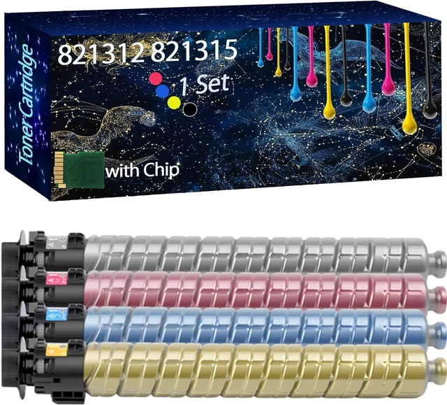 Main image of 821312 821315 821314 821313 Replacement Toner Cartridge Compatible for Ricoh IP C8500 Printers, Bright Colors and Clear Printing (4-Pack BK/C/M/Y)