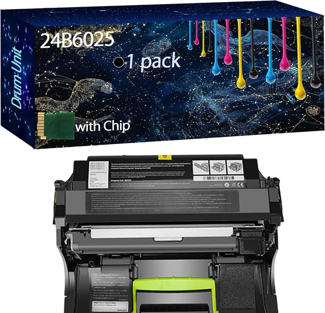 Main image of 24B6025 Replacement Drum Unit Compatible for Lexmark XM7163 XM7163X XM7170 XM7170X XM7263 XM7270 M5155 Printers, Bright Colors and Clear Printing (1 Pack Black)
