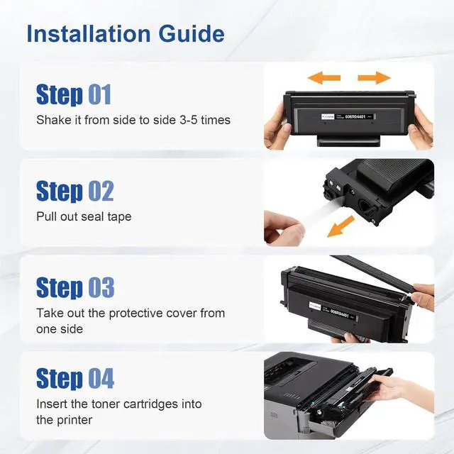 Alt view image 5 of 7 - Compatible B230 B225 B235 Black Toner Cartridge 6,000 Pages Extra High Capacity Replacement for Xerox 006R04400 006R04401 Toner Cartridge for Xerox B230 B225 B235 Printers - 1 Pack,with Chip
