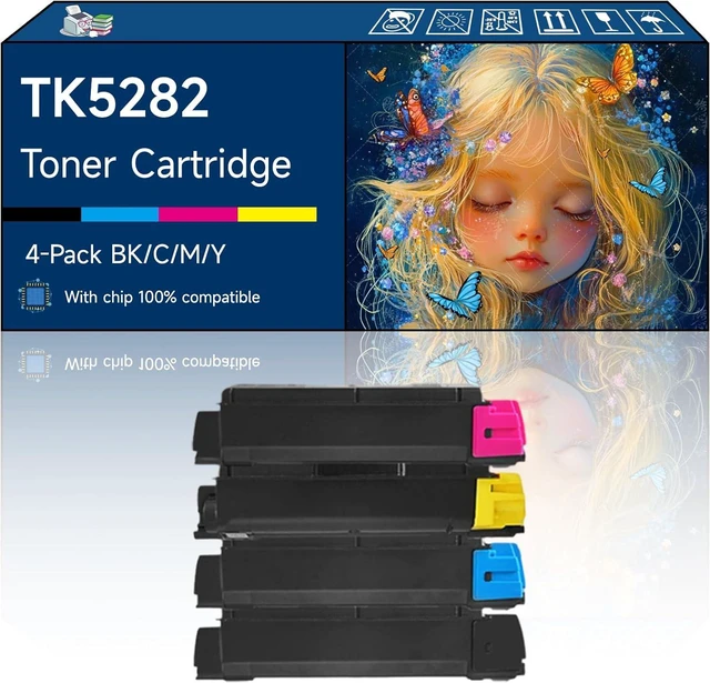 Main image of TK5282 Toner Cartridge Compatible with Kyocera Ecosys M6235cidn M6635cidn P6235cdn M6235 M6635cidn Printers (4-Pack BK/C/M/Y)