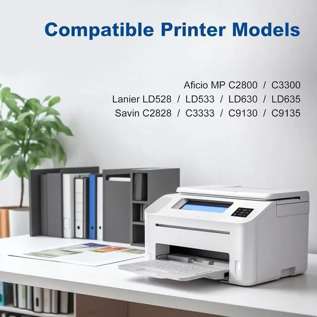 Alt view image 2 of 7 - MP C3300 Toner Cartridges Compatible for Ricoh 841276 841279 841278 841277, Work for Ricoh MP C2800 C3300 LD528 LD635 C2828 C9135 Printers, 1 Black