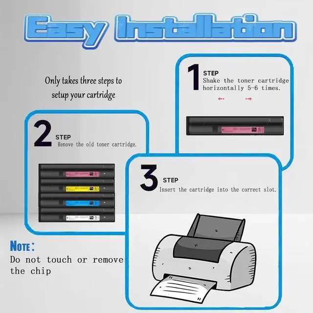 Alt view image 4 of 7 - T-FC425U Toner Cartridges Compatible for Toshiba T-FC425U-C Cyan Toner Cartridge Work for Toshiba E-Studio FC-2020AC 2520AC 2525AC 3025AC 3525ACG Printer