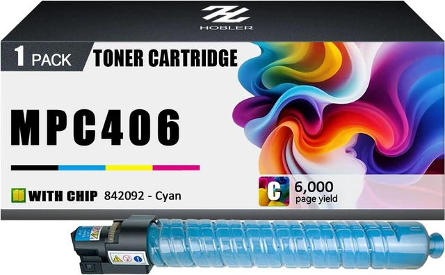 Main image of MP C406 Toner Cartridges Compatible for Ricoh 842092 Cyan Toner Cartridge Work for Ricoh Aficio MPC306 MPC307 MPC307SP MPC406ZSPF MPC407SPF Printers