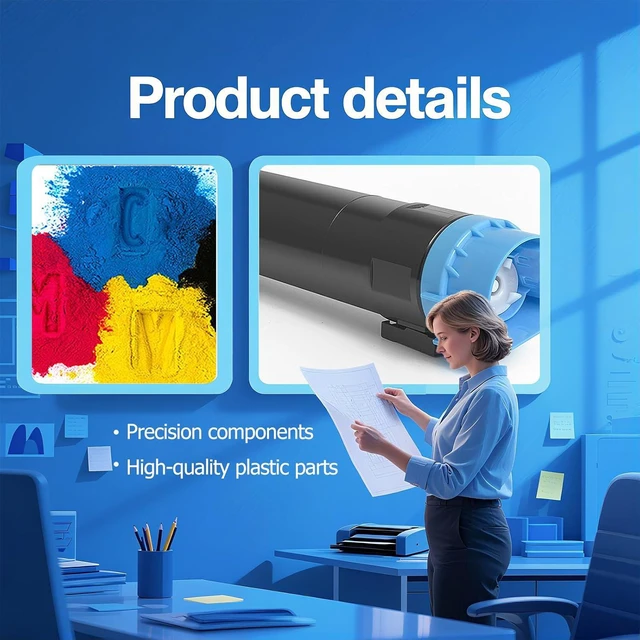 Alt view image 4 of 7 - WC7525 Toner Cartridges Compatible for Xerox WorkCentre 7525 7530 7535 7545 7556 7830 7835 7845 7855 7970 7830i 7835i 7845i 7855i 7970i Printers, High Yield - 26000 Pages Black
