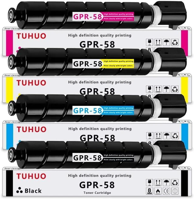 Main image of GPR-58 GPR58 C-EXV55 Toner Cartridge Compatible for Canon iR-ADV C256 C256iF C257 C257iF C356 C356iF C357 Printer High Yield 23,000 Pages 4 Pack Black Magenta Yellow Cyan