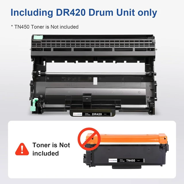 Alt view image 3 of 7 - Compatible Drum Unit Replacement for Brother DR-420 DR 420 DR420 Drum Unit Compatible with HL-2270DW HL-2280DW HL-2230 HL-2240 MFC-7360N MFC-7860DW DCP-7065DN Printer - 2 Pack Not Toner