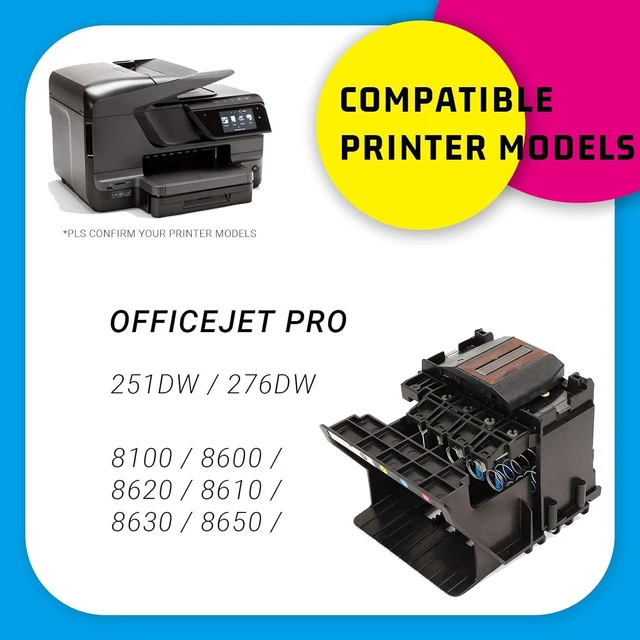 Alt view image 2 of 7 - Print Head Replacement Kit Compatible with 950 951 950XL 951XL 8100 8600 8620 8630 for Officejet Pro Series Printhead