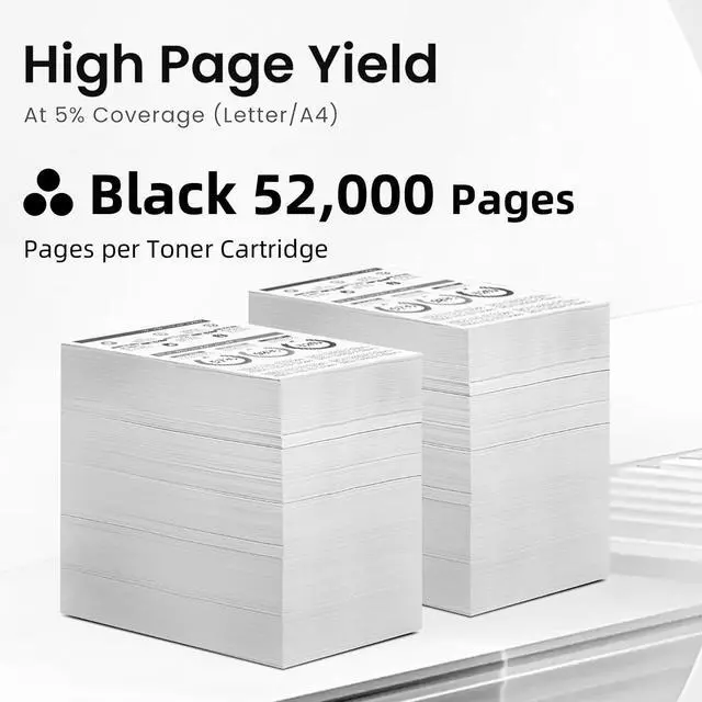 Alt view image 5 of 7 - CS943 High Yield Toner Cartridge 73D0HK0 73D0HC0 73D0HM0 73D0HY0 73D0W00 Compatible with Lexmark CS943 CS943de Color Printer (Black Toner-52000Pages)
