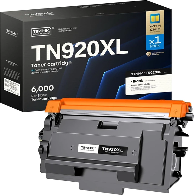 Main image of TN920XL TN920 Toner Cartridge HL-L6210DW Compatible for Brother TN-920XL TN-920 High Yield to Use with HL-L6210DW HL-L5210DW HL-L6210DWT HL-L5210DN HL-L5210DWT Printer (1 Black, with Chip )