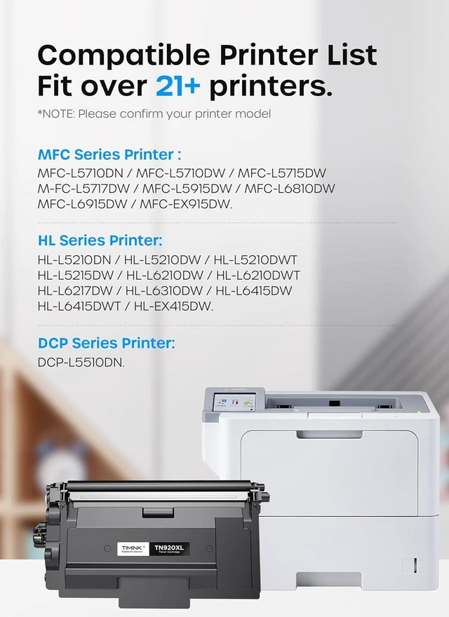 Alt view image 4 of 7 - TN920XL TN920 Toner Cartridge HL-L6210DW Compatible for Brother TN-920XL TN-920 High Yield to Use with HL-L6210DW HL-L5210DW HL-L6210DWT HL-L5210DN HL-L5210DWT Printer (1 Black, with Chip )