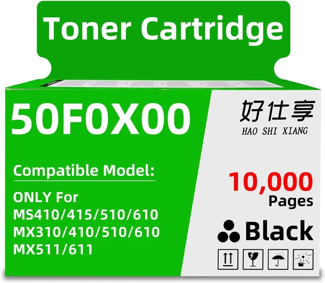 Alt view image 3 of 7 - 50F1H00 501H 60F1H00 601H Black Toner Cartridge Compatible with Lexmark MS310 MS312 MS315 MS410 MS415 MS510 MS610 MX310 MX410 MX510 MX511 MX610 MX611 MS610de MX610de Printer (50F0X00-10000Pages)