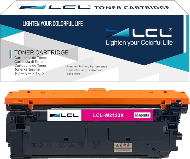 Main image of with Chip LCL W2123X Magenta Remanufactured Toner Cartridge Replacement for HP 212A 212X W2123A W2123X Compatible with Enterprise M554 M554dn M555dn M555x MFP M578 M578f M578dn M578c M578z (1-Pack)