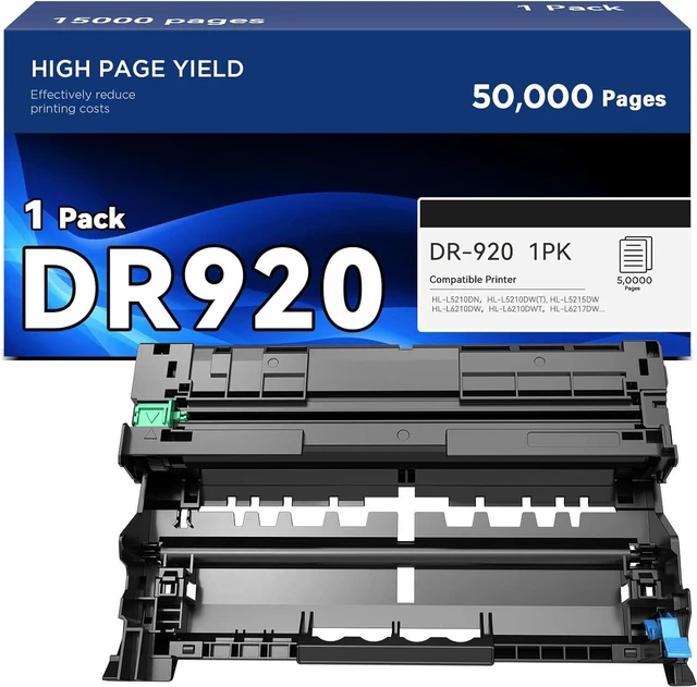 Main image of DR920 Drum Unit High Yield Compatible with Brother DR920 DR 920 DR-920 Drum Work for HL-L5210 HL-L5215DW HL-L6210DW HL-L6217DW HL-L6310DW HL-L6415DW DCP-L5510DN Printer (1 Pack)