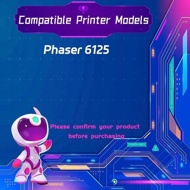 Alt view image 2 of 7 - 106R01334 Toner Cartridges is Compatible for Xerox Phaser 6125 Printers, High Yield 3000 Pages, with Chip for Long-Lasting Durability (1 Pack Cyan)
