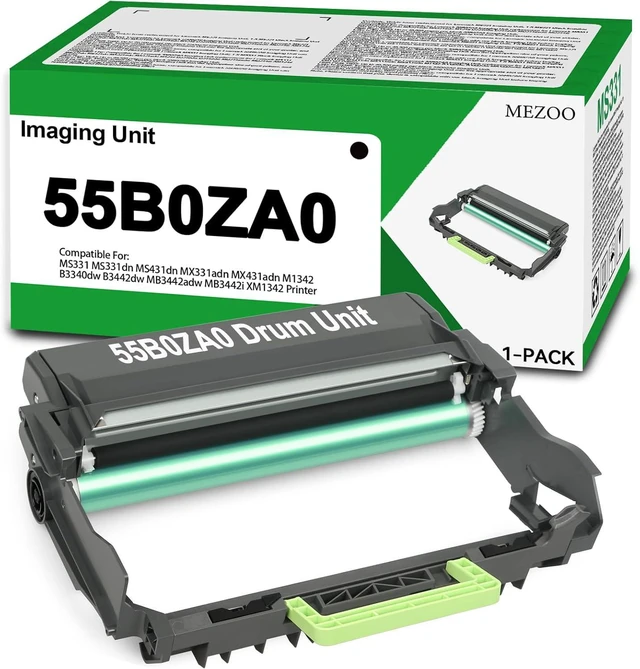 Main image of 55B0ZA0 Imaging Unit High Yield Compatible with MS331 55B0ZA0 Black Imaging Unit for MS331 MS331dn MS431dn MX331adn MX431adn M1342 B3340dw B3442dw MB3442adw MB3442i XM1342 Printer (1 Pack)