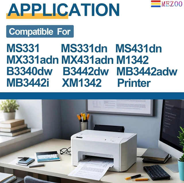 Alt view image 2 of 6 - 55B0ZA0 Imaging Unit High Yield Compatible with MS331 55B0ZA0 Black Imaging Unit for MS331 MS331dn MS431dn MX331adn MX431adn M1342 B3340dw B3442dw MB3442adw MB3442i XM1342 Printer (1 Pack)