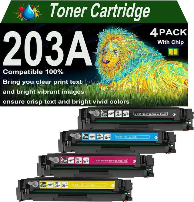 Main image of 203A Cartucho de tóner for HP impresora CF540A CF541A CF542A CF543A Funciona for HP impresora M254dw M254nw M280nw M281fdw Higher Yield compatibilidad estable,Combination Pack
