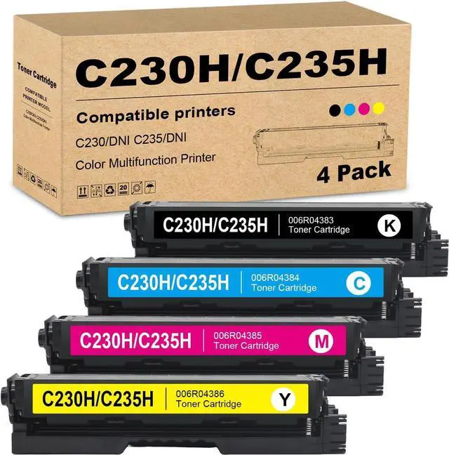 Main image of Remanufactured 4Pack C235 C230 Toner Cartridge High Yield Replacement for Xerox C230 C230DNI C235 C235DNI Color Multifunction Printer006R04391 006R04392 006R04393 006R04394
