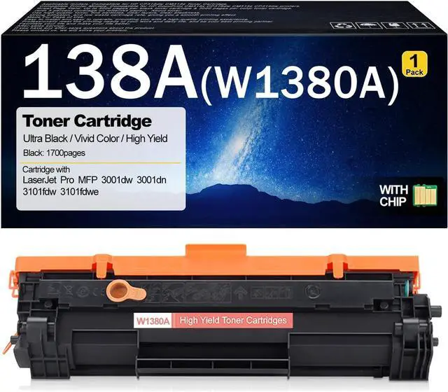 Main image of 138A W1380A Compatible Toner Cartridge Replacement for HP 138A W1380A 138X W1380X Toner Cartridges for HP LaserJet Pro MFP 3001dw 3001dn 3101fdw 3101fdwe Printers