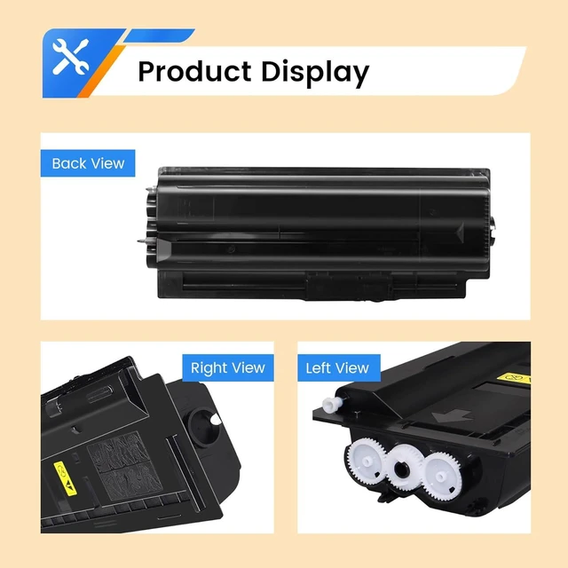 Alt view image 4 of 6 - Compatible TK-477 TK477 Black Toner Cartridge Replacement for TK 477 1T02K30US0 Toner for FS-6525MFP FS-6530MFP FS-6025 FS-6030 TASKalfa 255 TASKalfa 305 Toner Printers (2 Black, 15,000 Pages)