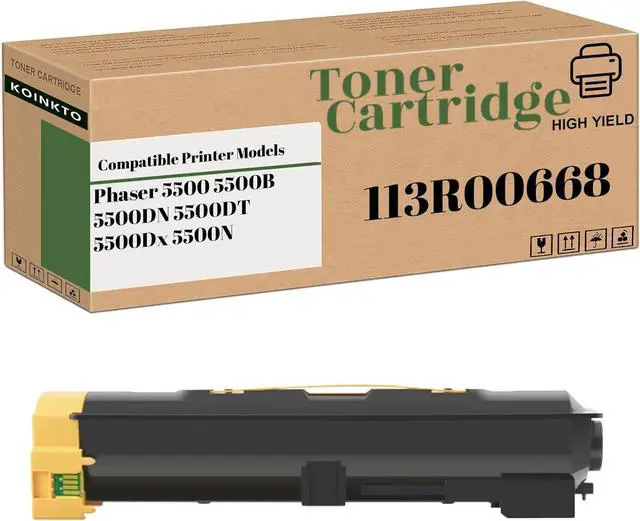 Main image of Compatible Toner Cartridge Replacement for Xerox 113R00668 , Fit for Phaser 5500 5500B 5500DN 5500DT 5500Dx 5500N Printer (1-Pack Black)