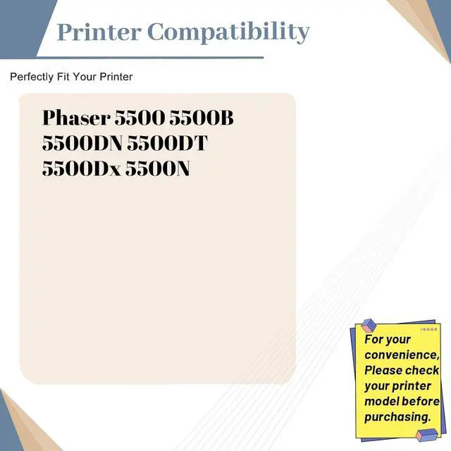 Alt view image 2 of 7 - Compatible Toner Cartridge Replacement for Xerox 113R00668 , Fit for Phaser 5500 5500B 5500DN 5500DT 5500Dx 5500N Printer (1-Pack Black)